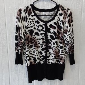 Joseph A leopard print blouse large cardigan